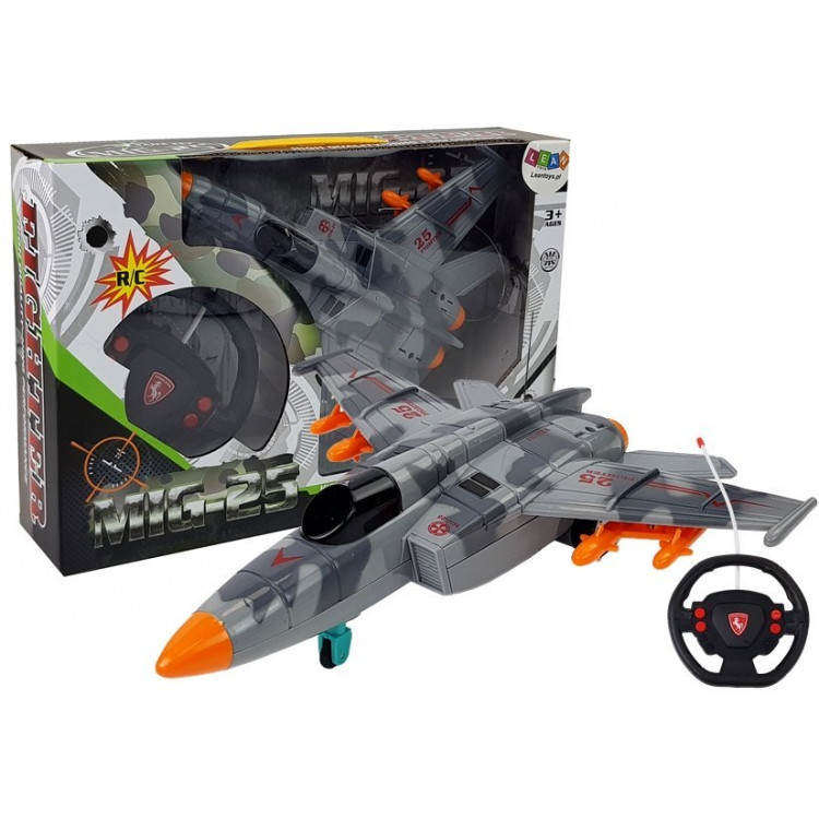 Stíhačka 26 cm RC - sivá